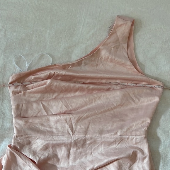 Blush Pink Satin One-Shoulder Maxi Dress - Picture 12 of 12